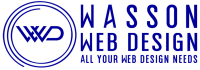 Dark Blue Transparent Wasson Web Design Logo